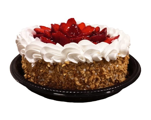 Postre tipo chajá de frutilla o durazno (crema vegetal)